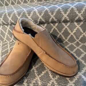 OluKai Tan Slip-On Loafers